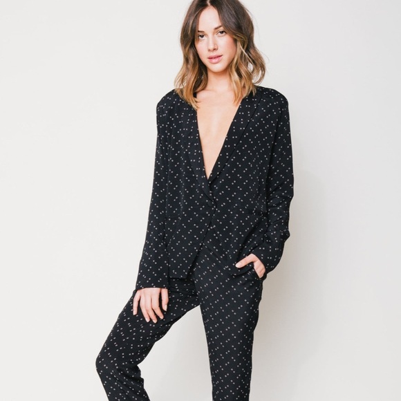 Flynn Skye Navy Blue Dot Blazer Jacket - Picture 4 of 11